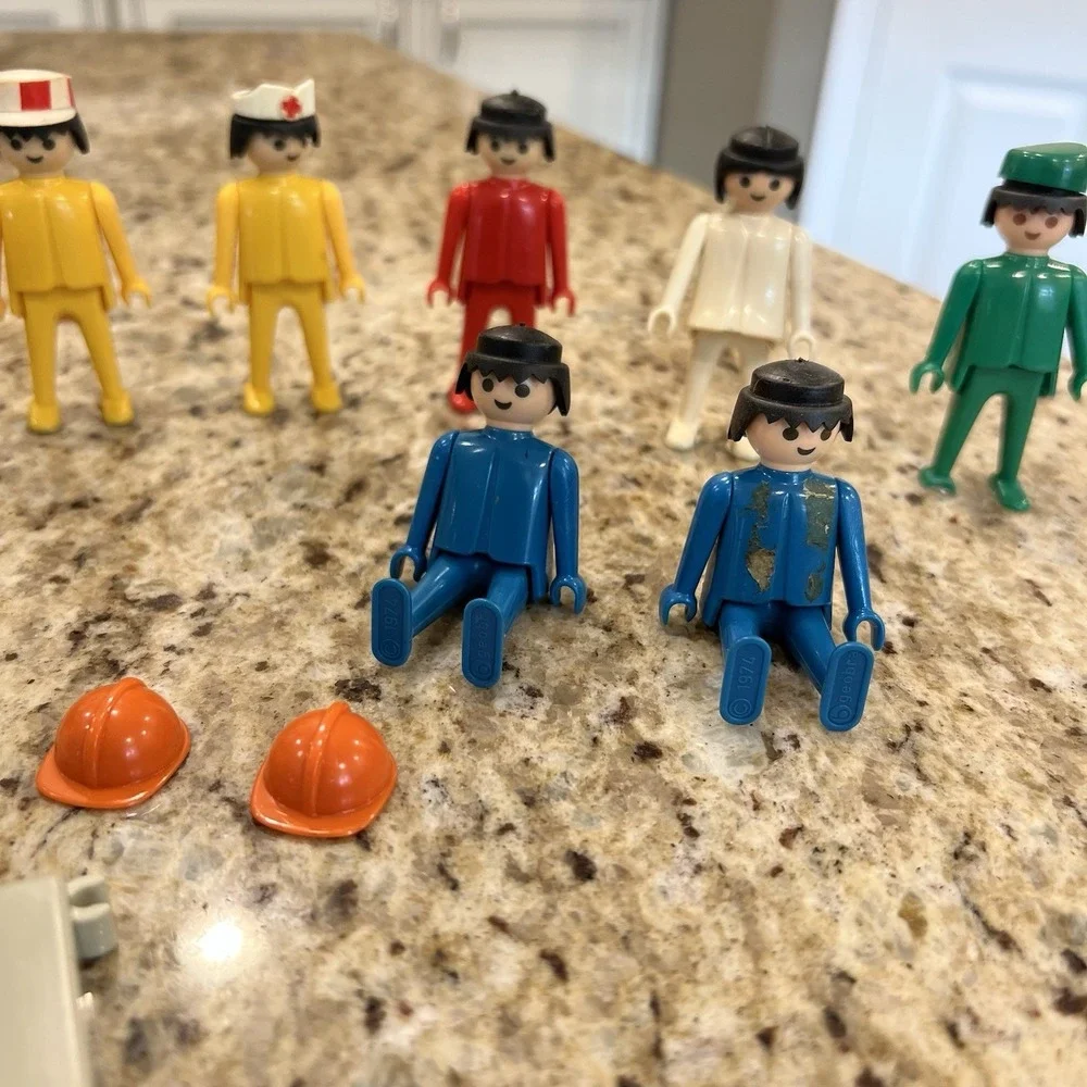 Vintage‎ 70's Playmobil Figures Nurse Medic Fireman Etc Lot. Read